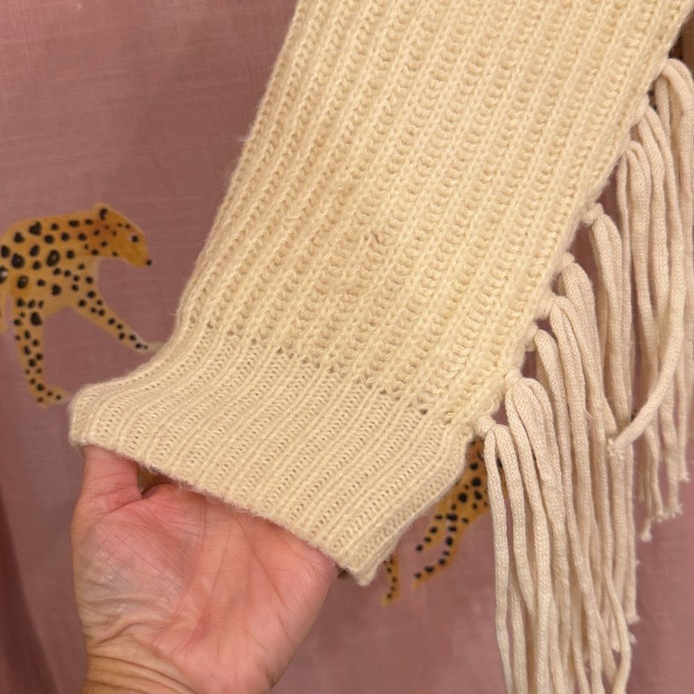 Altar’d State Cream Sweater with Fringe - Picture 8 of 10